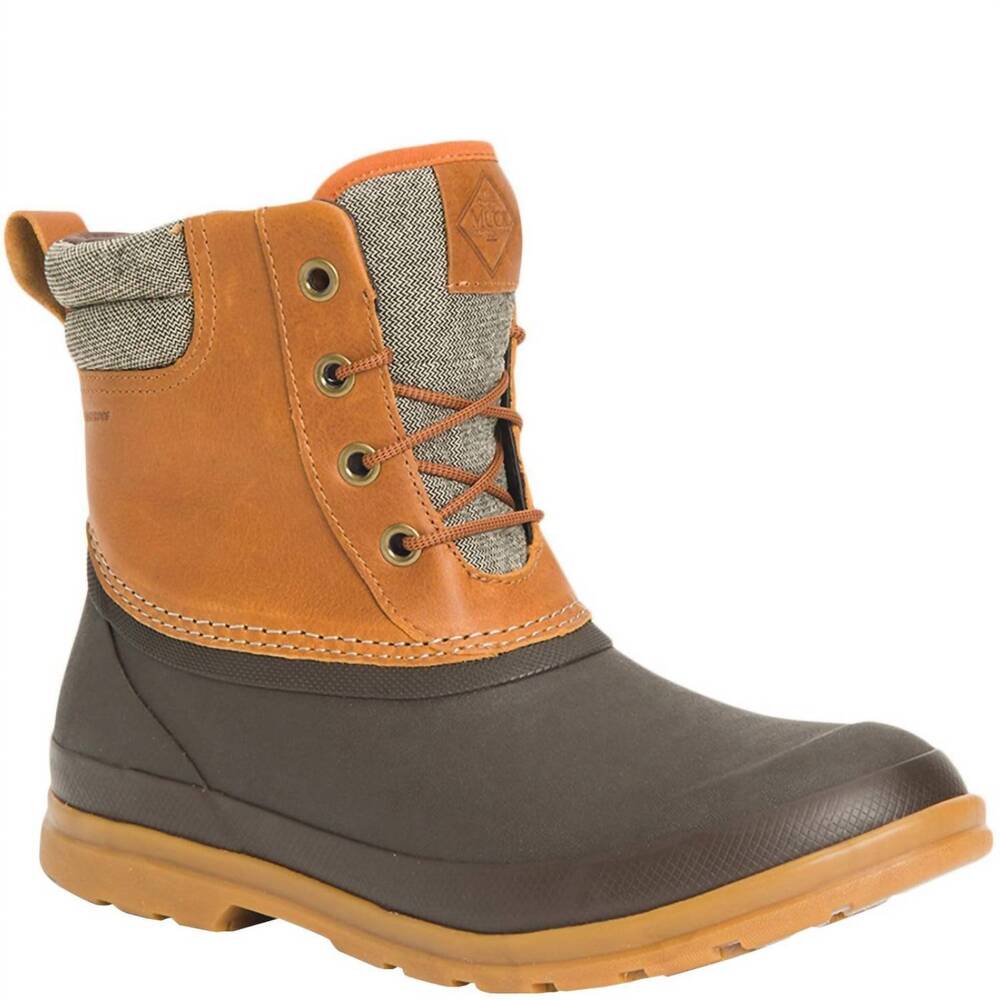 NEW MUCK men's original duck lace wellington boots in brown